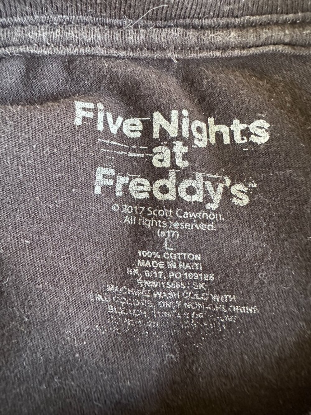 Five Nights at Freddy's Party Animals Kid's Black Shirt Large Cotton Large 2017 - Picture 2 of 3